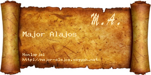 Major Alajos névjegykártya